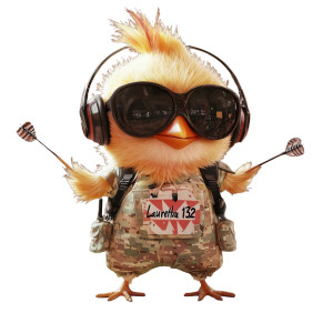 Fluffy Army Chicken Vinyl Car Decal Sticker – Waterproof & UV-Resistant 8"