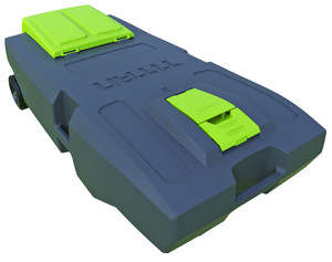 Thetford Titan Tote Portable Waste Holding Tank | 35 Gallon Capacity | Heavy-Duty Wheels | Corner Outlet | No-Spill Design Thetford Titan Tote Portable Waste Holding Tank | 35 Gallon Capacity | Heavy-Duty Wheels | Corner Outlet | No-Spill Design