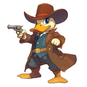 Wild West Duck Detective Vinyl Car Decal Sticker – Waterproof & UV-Resistant 8" Wild West Duck Detective Vinyl Car Decal Sticker – Waterproof & UV-Resistant 8"