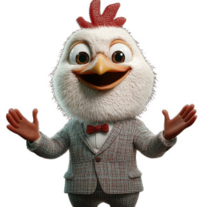 Chicken In Suit Vinyl Car Decal Sticker – Waterproof & UV-Resistant 8" Chicken In Suit Vinyl Car Decal Sticker – Waterproof & UV-Resistant 8"