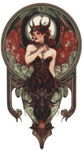 Gothic Devil Design Vinyl Car Decal Sticker – Waterproof & UV-Resistant 8"