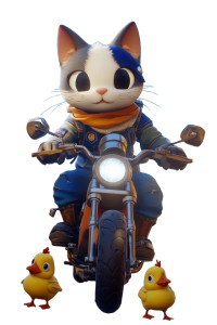 Cat Man Adventure Vinyl Car Decal Sticker – Waterproof & UV-Resistant 8"