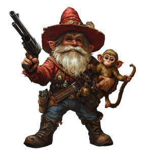 Gnome Gunslinger Vinyl Car Decal Sticker – Waterproof & UV-Resistant 8"