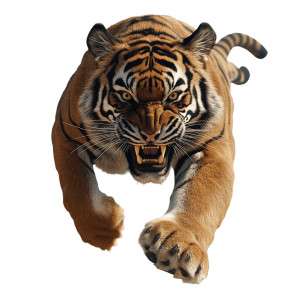 Angry Tiger Attack V3 Vinyl Car Decal Sticker – Waterproof & UV-Resistant 8"