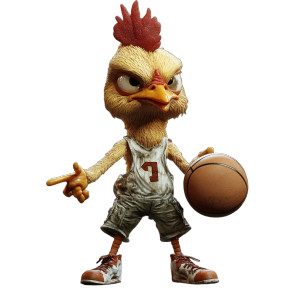 Basketball Chicken V2 Vinyl Car Decal Sticker – Waterproof & UV-Resistant 8"