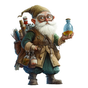 Gnome Alchemist Vinyl Car Decal Sticker – Waterproof & UV-Resistant 8"