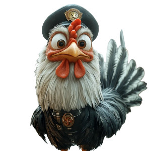 Police Rooster Vinyl Car Decal Sticker – Waterproof & UV-Resistant 8"