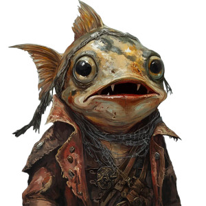 Pirate Fish Portrait Vinyl Car Decal Sticker – Waterproof & UV-Resistant 8"