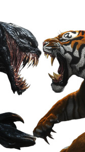 Venom Vs Tiger Vinyl Car Decal Sticker – Waterproof & UV-Resistant 8"