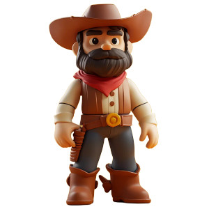 Cowboy Toy Figure Vinyl Car Decal Sticker – Waterproof & UV-Resistant 8"