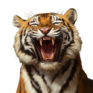Laughing Tiger Vinyl Car Decal Sticker – Waterproof & UV-Resistant 8"