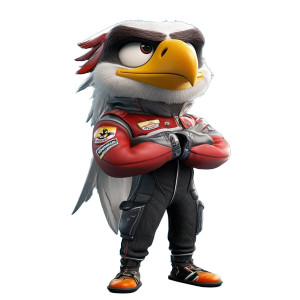 Eagle Race Driver Vinyl Car Decal Sticker – Waterproof & UV-Resistant 8"