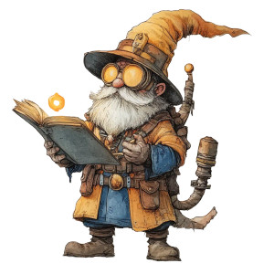 Gnome Engineer Wizard Vinyl Car Decal Sticker – Waterproof & UV-Resistant 8"