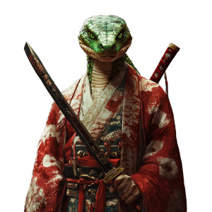 Serpentine Katana Warrior Vinyl Car Decal Sticker – Waterproof & UV-Resistant 8"