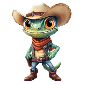 Cowboy Chameleon Vinyl Car Decal Sticker – Waterproof & UV-Resistant 8"