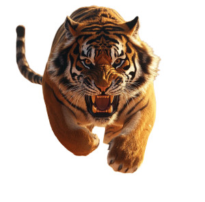 Majestic Roaring Tiger V4 Vinyl Car Decal Sticker – Waterproof & UV-Resistant 8"