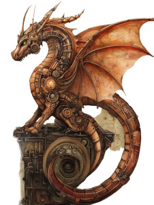 Steampunk Dragon V2 Vinyl Car Decal Sticker – Waterproof & UV-Resistant 8"