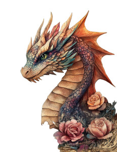 Whimsical Dragons Postcard Vinyl Car Decal Sticker – Waterproof & UV-Resistant 8"