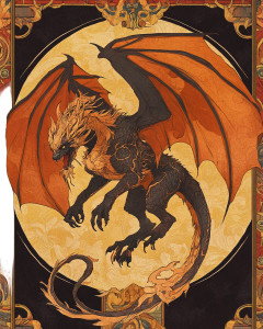 Art Nouveau Chimera Vinyl Car Decal Sticker – Waterproof & UV-Resistant 8"