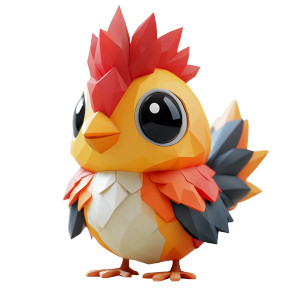 Low Poly Chicken Vinyl Car Decal Sticker – Waterproof & UV-Resistant 8"