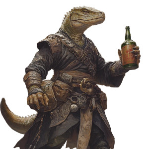 Drunken Master Lizardfolk Vinyl Car Decal Sticker – Waterproof & UV-Resistant 8"