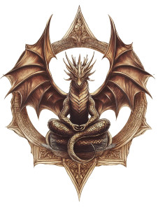 Meditating Dragon Emblem Vinyl Car Decal Sticker – Waterproof & UV-Resistant 8"