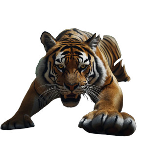 Amur Tiger Stretching Vinyl Car Decal Sticker – Waterproof & UV-Resistant 8"