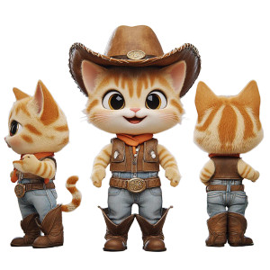 Cowboy Baby Kitten Vinyl Car Decal Sticker – Waterproof & UV-Resistant 8"