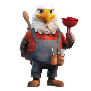 Plumber Eagle Mascot Vinyl Car Decal Sticker – Waterproof & UV-Resistant 8"