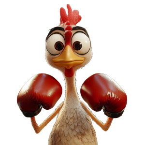 Boxing Chicken V2 Vinyl Car Decal Sticker – Waterproof & UV-Resistant 8"