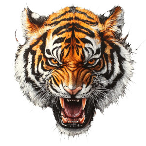 Tiger Head Art Vinyl Car Decal Sticker – Waterproof & UV-Resistant 8"