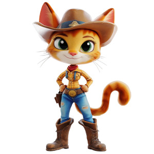 Mad Max Cat Cowboy Vinyl Car Decal Sticker – Waterproof & UV-Resistant 8"