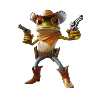 Cowboy Frog Gunslinger Vinyl Car Decal Sticker – Waterproof & UV-Resistant 8" Cowboy Frog Gunslinger Vinyl Car Decal Sticker – Waterproof & UV-Resistant 8"