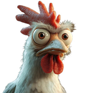 Crazy 3D Chicken Vinyl Car Decal Sticker – Waterproof & UV-Resistant 8"