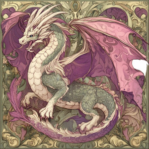 Art Nouveau Dragon V6 Vinyl Car Decal Sticker – Waterproof & UV-Resistant 8"