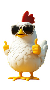 Thumbs-Up Chicken Vinyl Car Decal Sticker – Waterproof & UV-Resistant 8"