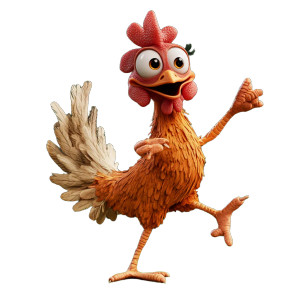 Pixar-Style Kicking Chicken Vinyl Car Decal Sticker – Waterproof & UV-Resistant 8"