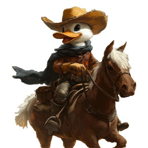 Cowboy Duck Riding Vinyl Car Decal Sticker – Waterproof & UV-Resistant 8" Cowboy Duck Riding Vinyl Car Decal Sticker – Waterproof & UV-Resistant 8"