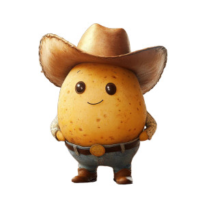 Cowboy Potato Vinyl Car Decal Sticker – Waterproof & UV-Resistant 8"