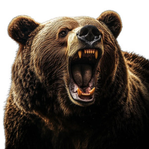 Roaring Grizzly Bear V9 Vinyl Car Decal Sticker – Waterproof & UV-Resistant 8"