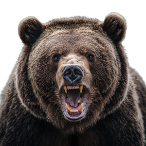 Angry Grizzly Bear V15 Vinyl Car Decal Sticker – Waterproof & UV-Resistant 8"