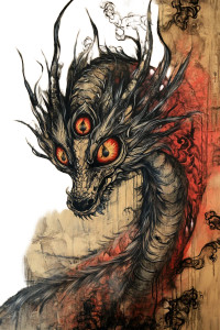 Four-Eyed Dragon Vinyl Car Decal Sticker – Waterproof & UV-Resistant 8"