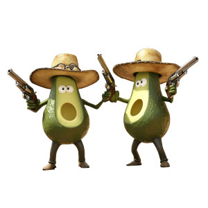 Avocado Gunfighters Vinyl Car Decal Sticker – Waterproof & UV-Resistant 8" Avocado Gunfighters Vinyl Car Decal Sticker – Waterproof & UV-Resistant 8"
