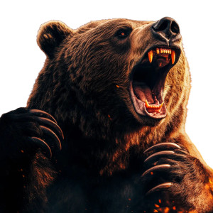 Angry Grizzly Bear V16 Vinyl Car Decal Sticker – Waterproof & UV-Resistant 8"