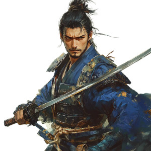 Angry Samurai Noble Vinyl Car Decal Sticker – Waterproof & UV-Resistant 8"