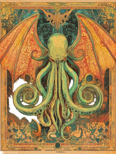 Art Nouveau Cthulhu Vinyl Car Decal Sticker – Waterproof & UV-Resistant 8"