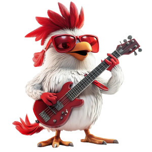 Happy Rooster Rocker Vinyl Car Decal Sticker – Waterproof & UV-Resistant 8" Happy Rooster Rocker Vinyl Car Decal Sticker – Waterproof & UV-Resistant 8"