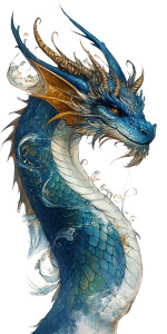 Blue Fantasy Dragon Vinyl Car Decal Sticker – Waterproof & UV-Resistant 8"