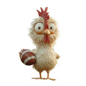 Chicken Playing Football Vinyl Car Decal Sticker – Waterproof & UV-Resistant 8"