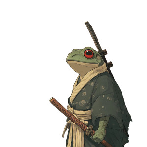 Samurai Frog Ghibli Vinyl Car Decal Sticker – Waterproof & UV-Resistant 8"